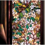 1 rouleau de film d�coratif statique pour fen�tre, film vinyle non adh�sif pour vitrail, film transparent ...