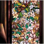 1 rouleau de film d�coratif statique pour fen�tre, film vinyle non adh�sif pour vitrail, film transparent ...