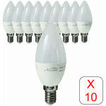[jamais utilis�] lot de 10 ampoules led e14 flamme 4, 9w 470lm 3000k - garantie 2 ans