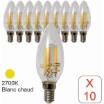 10 ampoules led � filament flamme e14 6w 2700k, led e14 � visser