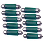 10 ampoules navettes - 12v - 5w - t11 - 35mm - vert - c5w