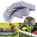 10 d�corations de jardin en plastique aspect galets + bordure imitation pierre