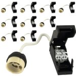 10 douilles gu 10 en c�ramique avec connecteur c�ble 2a 230v douille de lampe gu 10 socket adaptateur ...