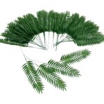 10 feuilles exotiques artificielles 35 cm pour d�coration jungle, f�tes et g�teaux