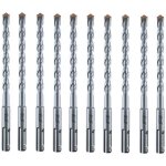 10 forets marteau f4 - 2 taillants hm - b�ton, pierre et ma�onnerie 130� d. 8 x lt. 110 x lu. 50 mm x ...