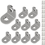 10 pack stainless steel angle brackets, square edge angle brackets (with screws), 20 x 20 mm round edge ...