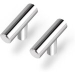 10 - pack tiroirs 2 pouces, acier inoxydable, armoire chrome polie, trou unique, poigne ronde en t, ...