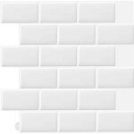 10 pcs blanc sticker carrelage adhesif mural 3d cuisine salle de bain (30. 5x 30. 5cm)