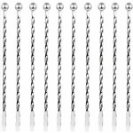 10 pcs cocktail agitateurs, premium touillette cocktail en acier inoxydable 19, 1cm motif spirales cuill�re ...