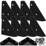 10 pcs connecteurs d'angle universels, �querres d'angles, support d'angle triangulaires en m�tal noir, ...