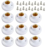 10 pcs de douille pour ampoule e27, supports de lampe e27 douille de base de vis en plastique rond, porte ...
