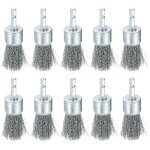 10 pcs fil brosse pour perceuse 1  dia. abrasif fil roue 1 / 4  hex tige carbone acier tasse brosse grossier ...