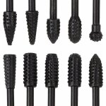 10 pcs fraise metal noir 6. 3mm 1 / 4 antirouille acier carbure de tungst�ne set r�pe forets fraises ...
