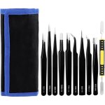 10 pcs pincettes de pr�cision esd, brucelles anti - statique pincettes, acier inoxydable pince brucelle ...