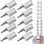10 pcs push to open aimant poussoir porte placard loquet magnetique, tampon amortisseur, ouvre et ferme ...