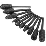 10 pi�ces 1 / 8'' tige de forage de fichier rotatif bits de coupe de fichier rotatif r�pe rotative ensemble ...