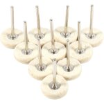 10 pices 25 mm feutre de laine polissage polissage perceuse meuleuse brosses avec poigne pour outil ...