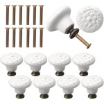 10 pi�ces bouton de meuble porcelaine 34mm - vintage pour portes, placards, tiroirs, buffets - avec vis ...