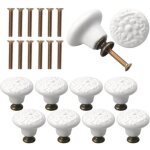 10 pi�ces bouton de meuble porcelaine 34mm - vintage pour portes, placards, tiroirs, buffets - avec vis ...