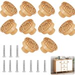 10 pi�ces boutons de meuble en rotin bois poign�e de meuble bouton cuisine de placard pour armoire porte ...
