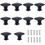 10 pi�ces boutons de placard poign�e de tiroir carr�e 30mm avec vis noir meuble poign�es bouton de porte ...