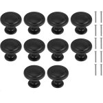 10 pi�ces boutons de placard poign�e de tiroir ronde avec vis meuble poign�es noir 30mm bouton de porte ...