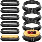 10 pi�ces cercle � p�tisserie, cercle a tarte, moules � tartelettes, convient pour la fabrication de ...