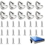 10 pi�ces crochet pour bache, acier inoxydable 316 crochet remorque avec 20 vis, fixation bache pour ...