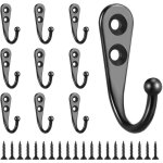 10 pi�ces crochets simples noir crochets muraux pat�re noir �quip� de vis de montage