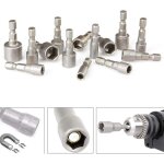 10 pi�ces douille visseuse 6 - 19mm - adaptateur embout, hexagonal pour tournevis � �crou de pour perceuse ...