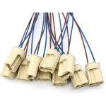 10 pi�ces g9 support de lampe, g9 douille de base en c�ramique avec fil de 150 mm t�flon pour ampoules ...