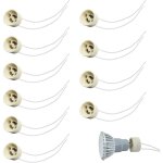 10 pi�ces gu10 douille de lampe c�ramique, support lampe gu10, adaptateur pour ampoules led et halog�ne, ...