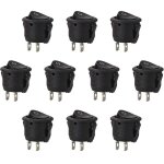 10 pi�ces interrupteur � bascule rond verrouillage commutateur spst bouton 2 broches ac 6a / 125v 3a ...