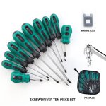 10 pices kit de tournevis aimant, tournevis plat und cruciforme, tourne vis, screwdriver set, avec ...