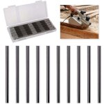 10 pi�ces lame rabot electrique, lame rabot 82mm, compatibles avec makita, bosch, hitachi, black & decker, ...