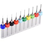 10 pi�ces de m�ches macro en carbure de tungst�ne, forets pour pcb pour bijoux, cnc, m�taux doux, mod�lisme ...