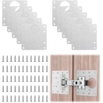 10 pi�ces plaque de r�paration de charni�re, charni�re porte placard avec 60 vis, plaque reparation kit ...