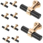 10 pi�ces lot de poign�es armoire m�tal noir et dor� design single - hole ergonomique poign�es vintage ...