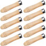 10 pi�ces poign�e de fichier en bois avec colliers en m�tal, manche bois pour lime, poign�e de dossier ...