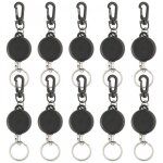 10 pices porte - badge mousqueton avec enrouleur, porte clef ceinture rtractable, mcanisme d'horloge ...