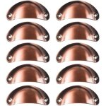 10 poign�e de coquille vintage pour tiroir armoire meuble cuisine, fer incurv� bouton de porte de placard ...