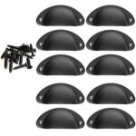 10 poignes vintage en forme de coquillage pour tiroirs, armoires, meubles de cuisine, bouton en fer ...