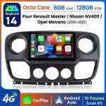 10 pouces carplay autoradio pour renault master iii opel movano b android 6 + 128g junsun