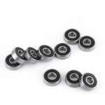 10 roulements � billes 608 - 2rs � gorge profonde, double face, �tanches en caoutchouc noir