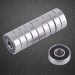 10 roulements  billes miniatures  gorge profonde 608 - 2rs avec couvercle en plastique noir, acier ...