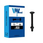 100 boulons trcc 7x100mm tête ronde large zingué viswood 100 boulons trcc 7x100mm tête ronde large zingué viswood
