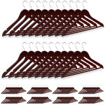 100x cintres en bois, crochet 360, cintres pour manteaux pantalons vtements hxlxp: 23 x 44 x 1 cm, ...
