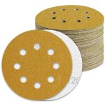 100 disques pon�age 125mm grain 120 - papier abrasif pour ponceuse excentrique - qualit� professionnelle ...
