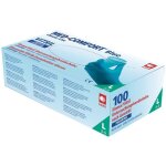 100x gants jetables med comfort blue vitril taille l bleu m�lange vinyle - nitrile - 01251 l - ampri