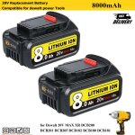 100% nouveau 2 pi�ces 8. 0ah dcb200 batterie remplacer pour dewalt li - ion dcb205 dcb206 dcb204 dcb203 ...